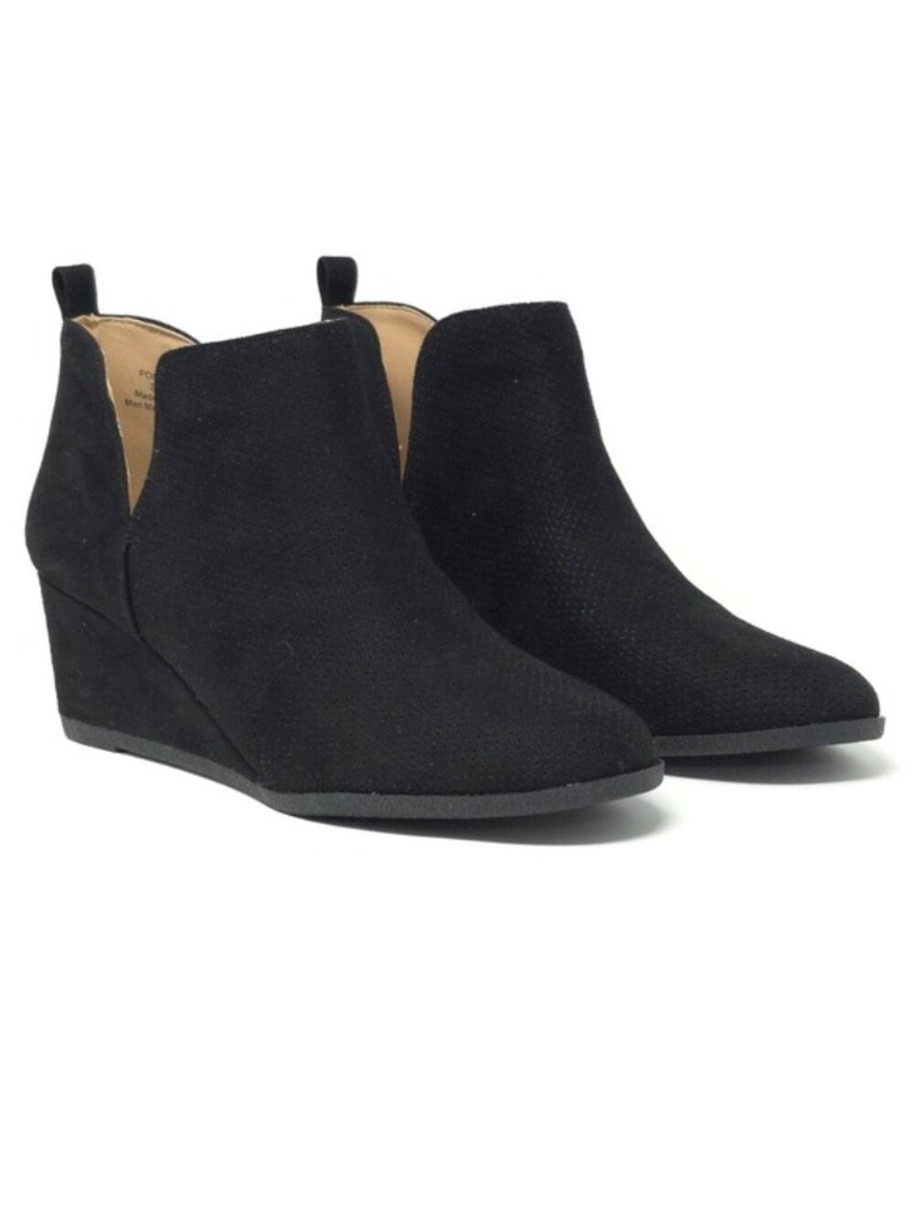 Journee Collection Mylee Black Pull-On Wedge Booties 9M - Picture 2 of 13